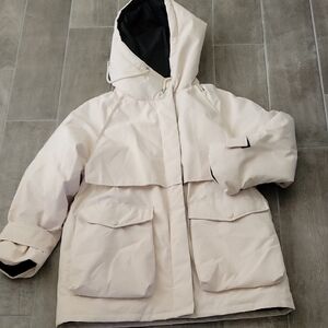 Women's Cream LIT Activewear White Duck Down Puffer Jacket